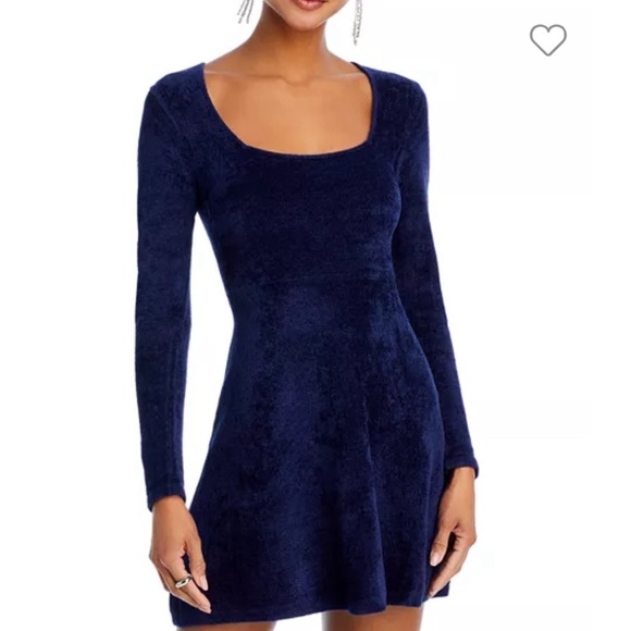Aqua Chenille Mini Dress | color: navy | size XS - Picture 1 of 7